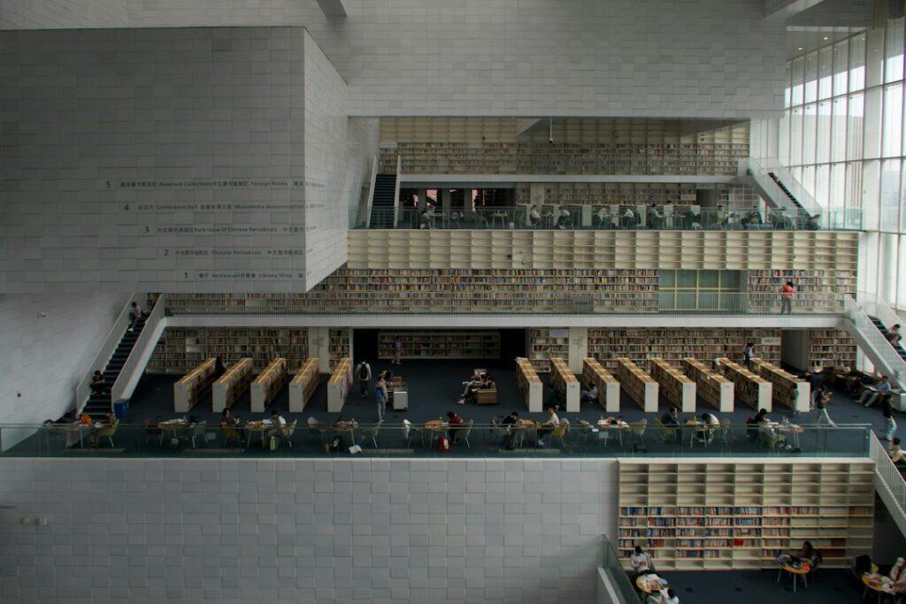 Modern library interior