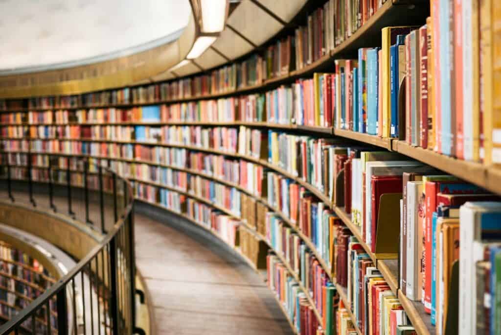 Library bookshelves