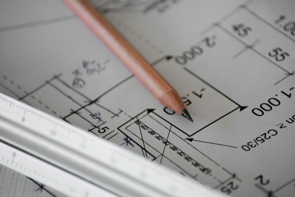 Architectural planning drawing and pencil, generic illustration of masterplanning work; not a Brighton-Le-Sands photograph